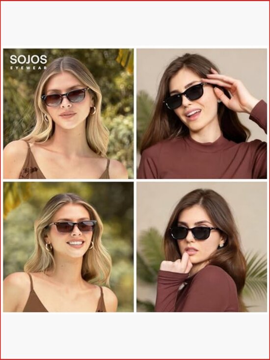 Retro Square Polarized Sunglasses UV Protection for Women Men